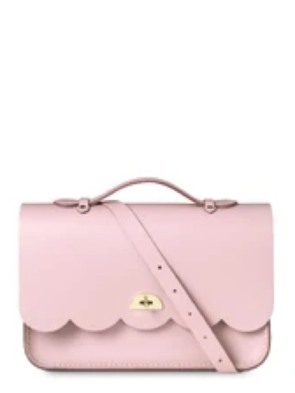 The Cambridge Satchel Pink Scallop-Edge Leather Crossbody Satchel small
